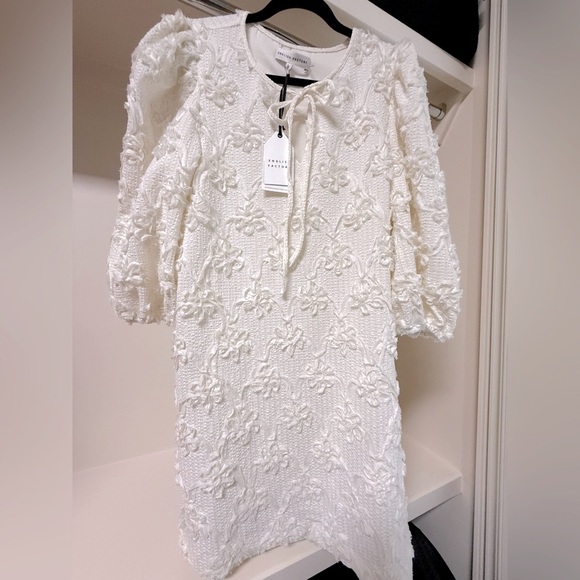 NWT | English Factory x Anthropologie Ivory Ribbon Summer Pull on Dress | L - Picture 7 of 9